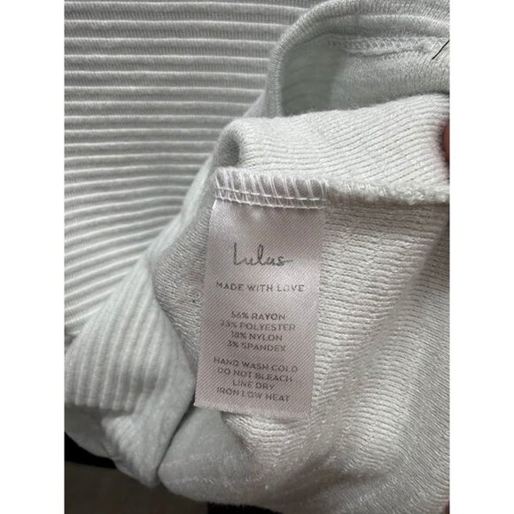 Lulu's Subtle Drama Ivory Ribbed Long Sleeve Top - Picture 5 of 6